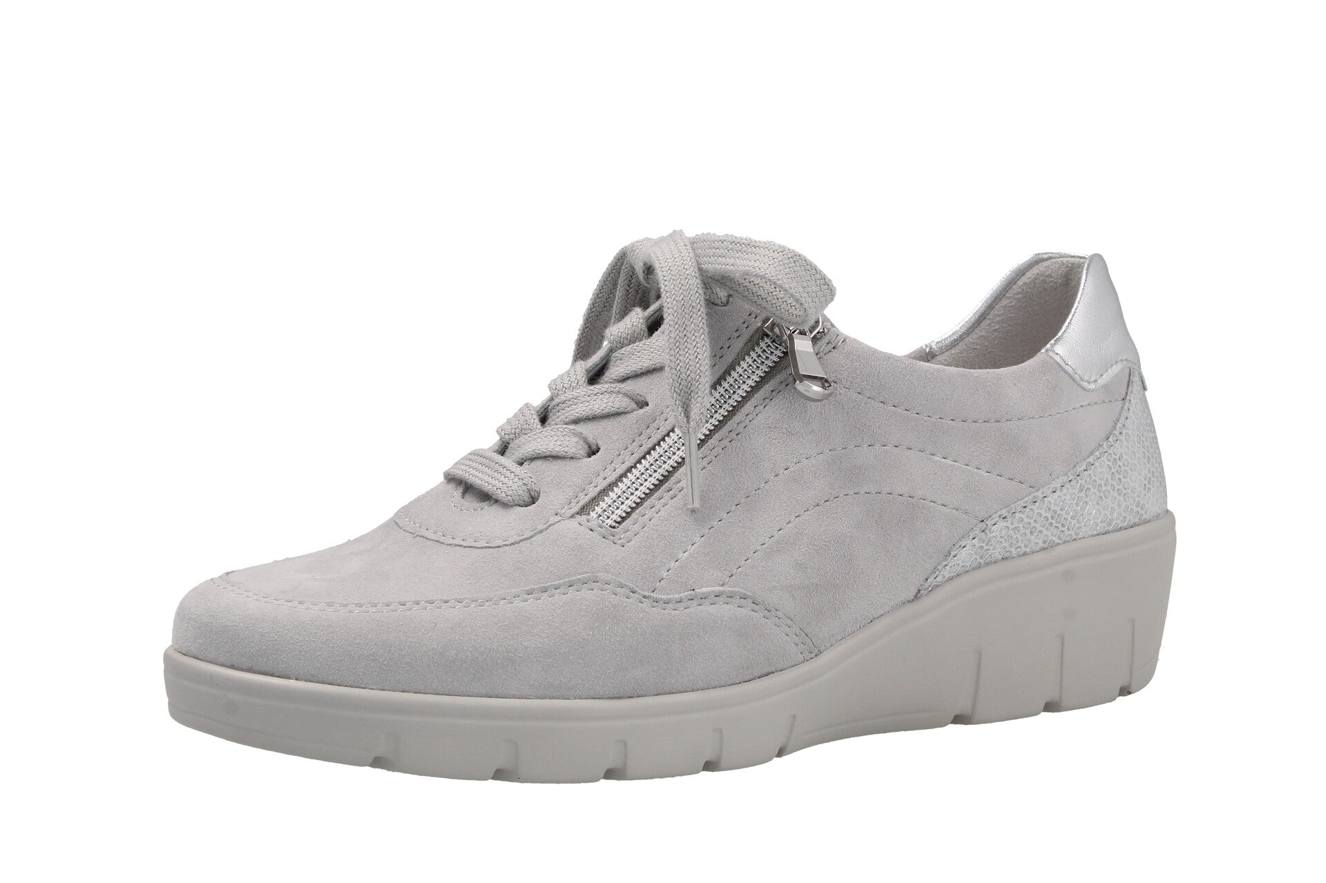 Judith – silver/pearl – lace-up shoe – J7245