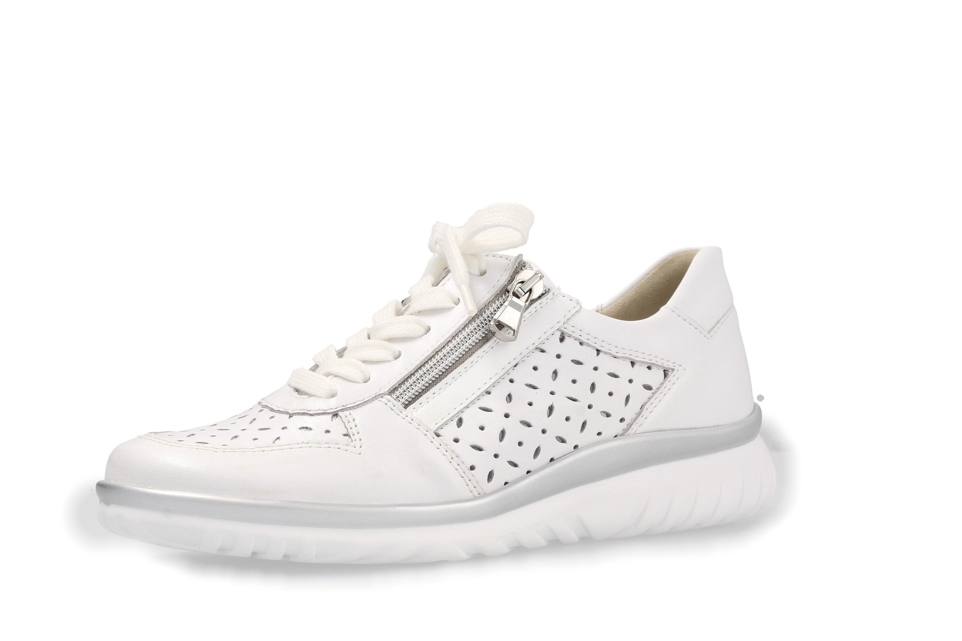Lena – white/silver – lace-up shoe – L5255