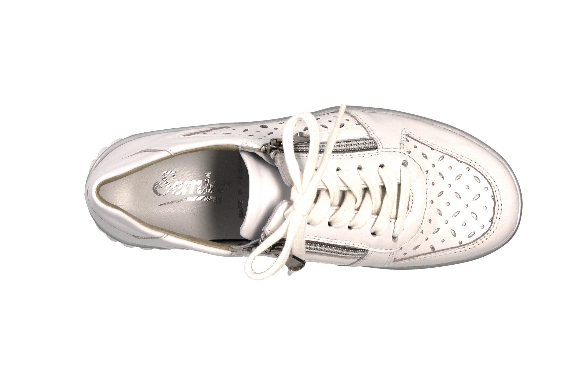 Lena – white/silver – lace-up shoe – L5255
