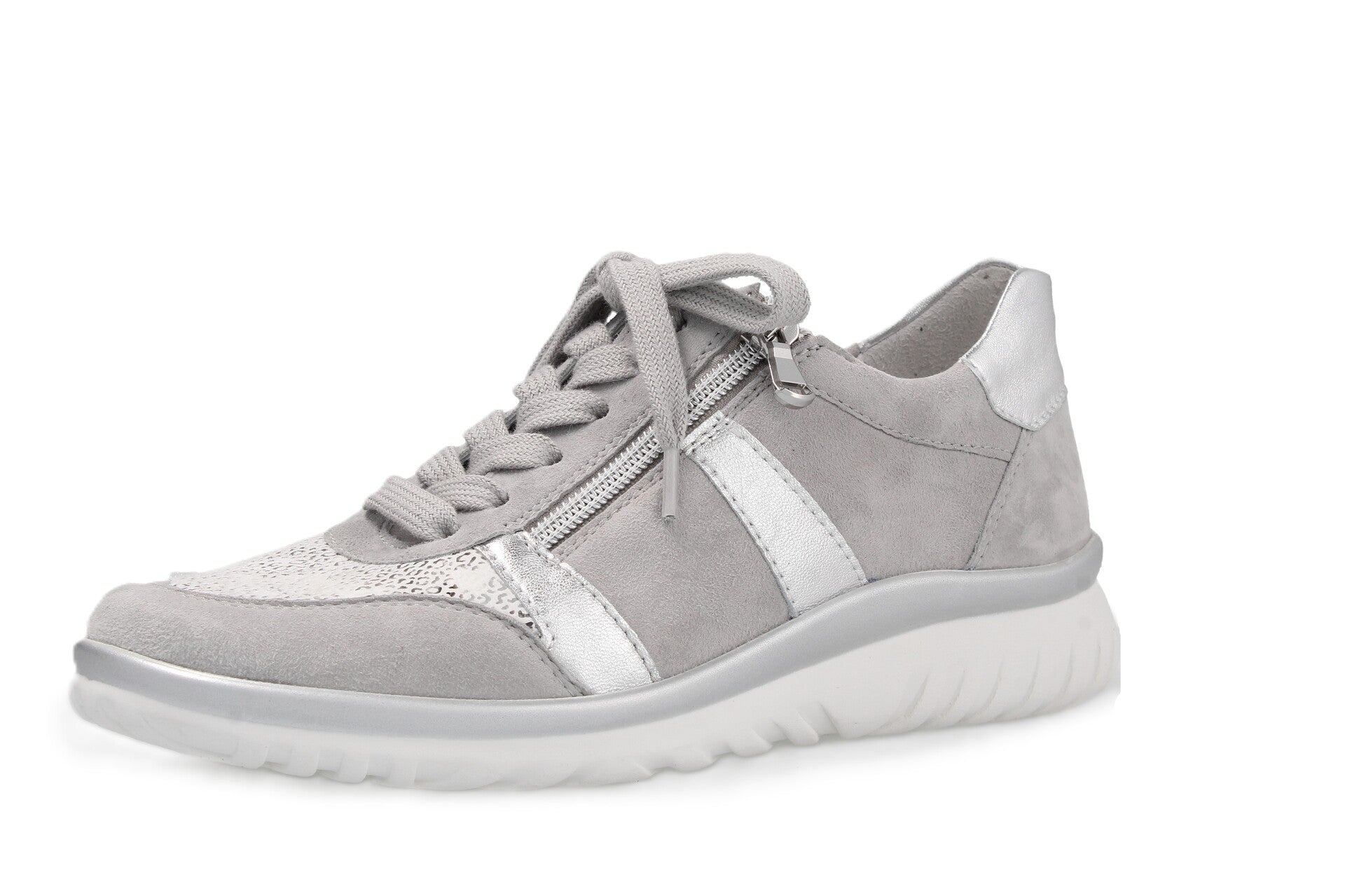 Lena – perle/weiss/silber – Schnürschuh – L5315