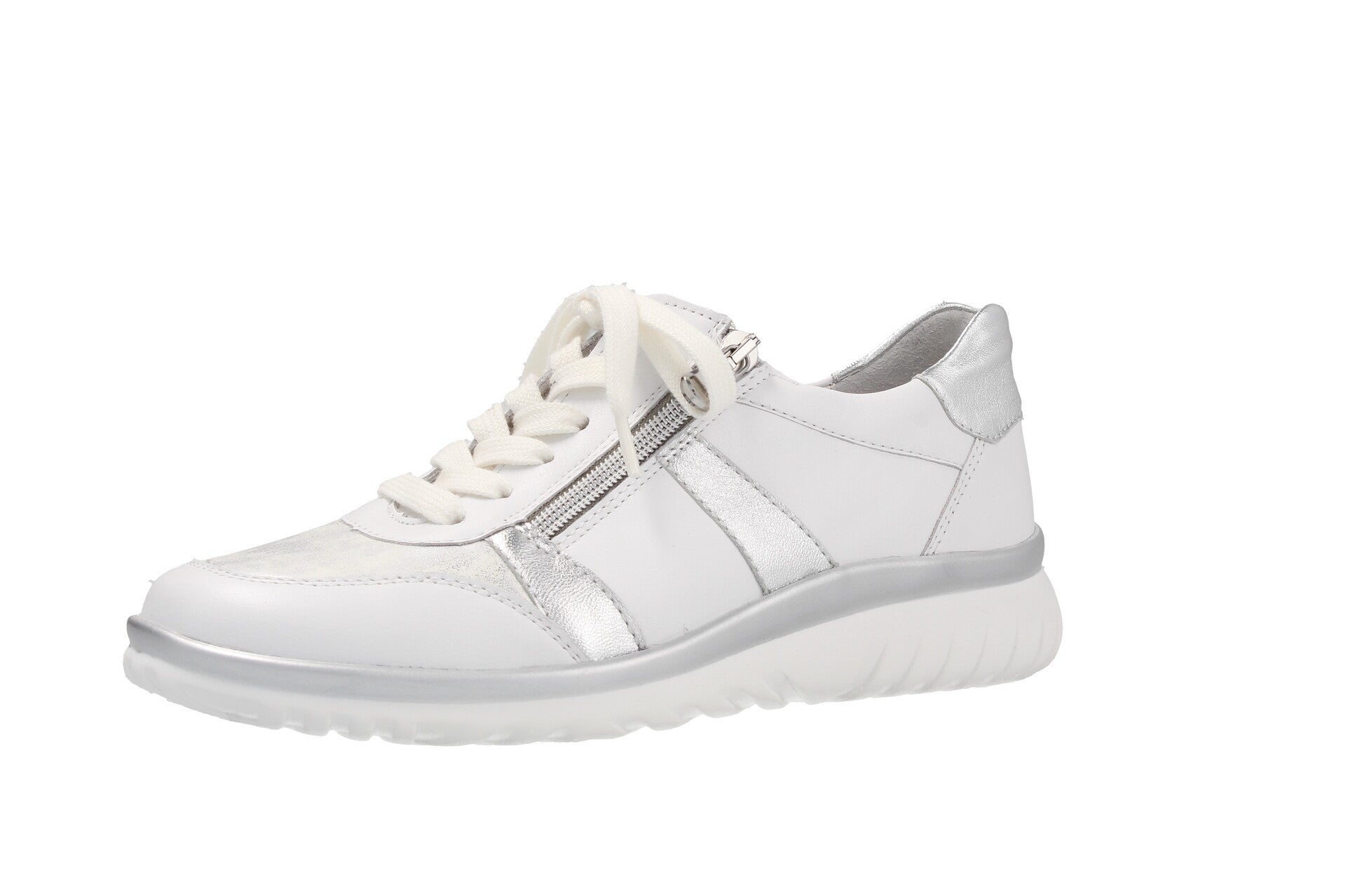 Lena – weiss/silber – Schnürschuh – L5315