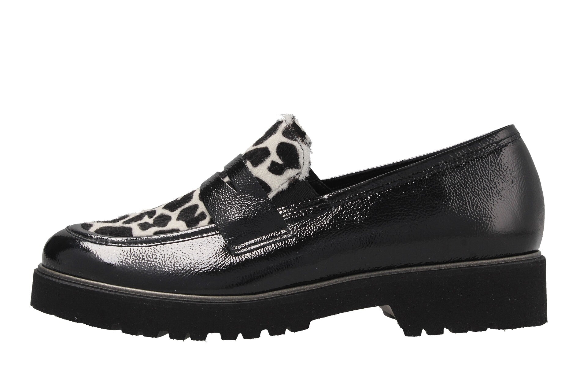 Elena – schwarz/schwarz/weiss – Slipper – E8327