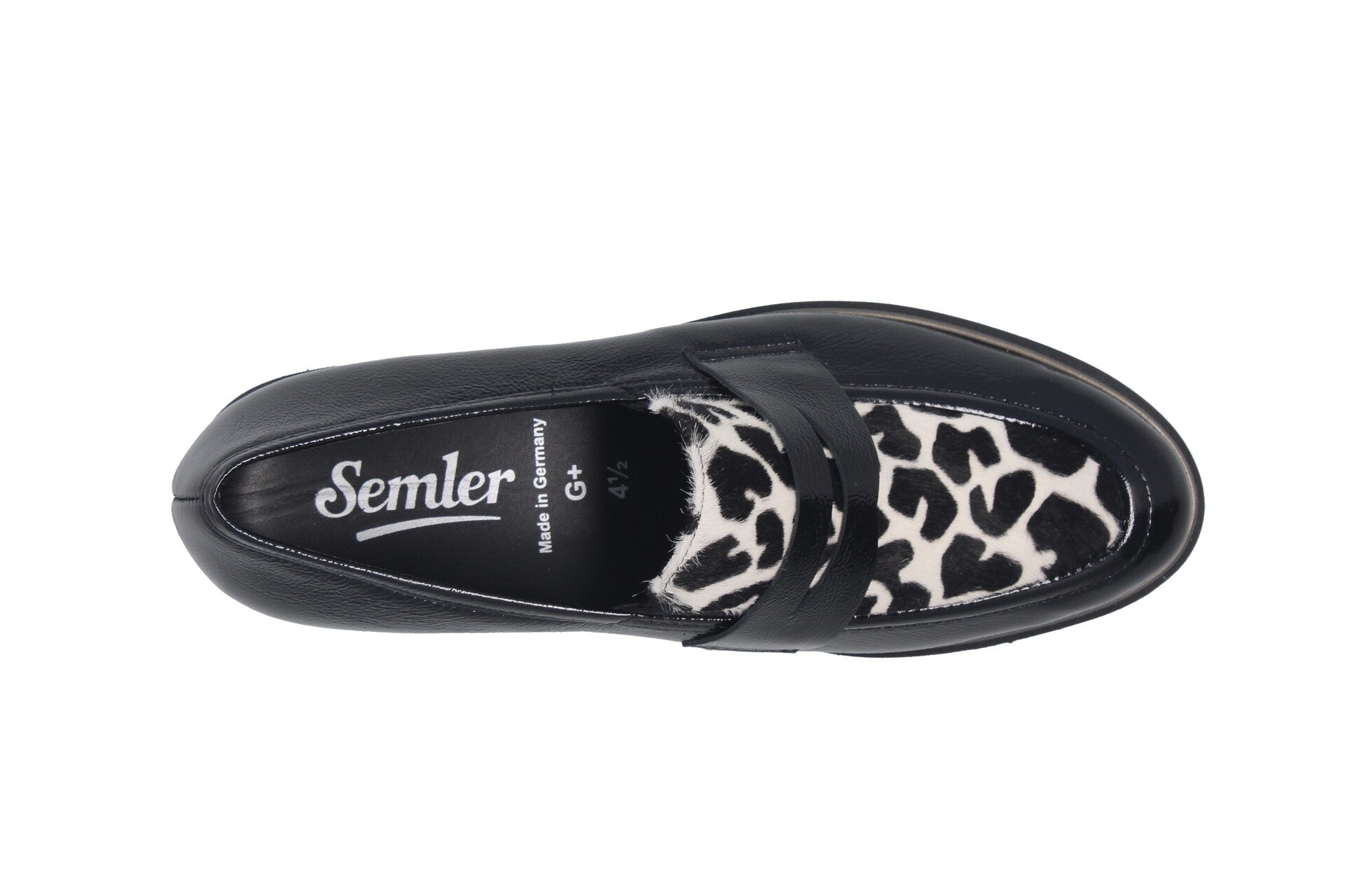 Elena – black/black/white – slippers – E8327