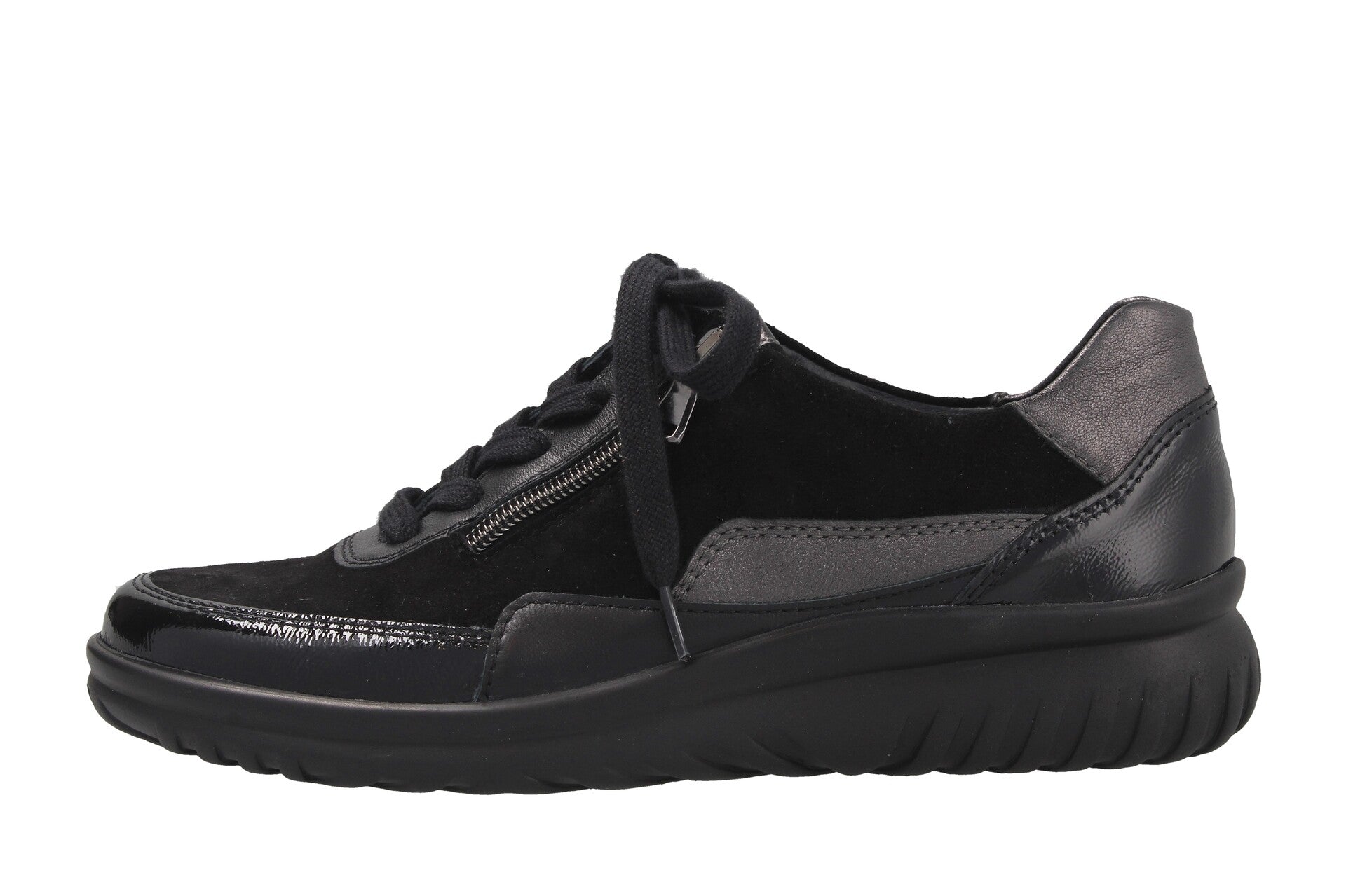Lena – black/grey – lace-up shoe – L5345
