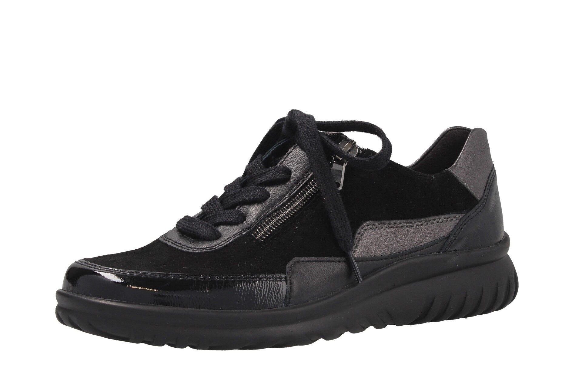 Lena – schwarz/grau – Schnürschuh – L5345