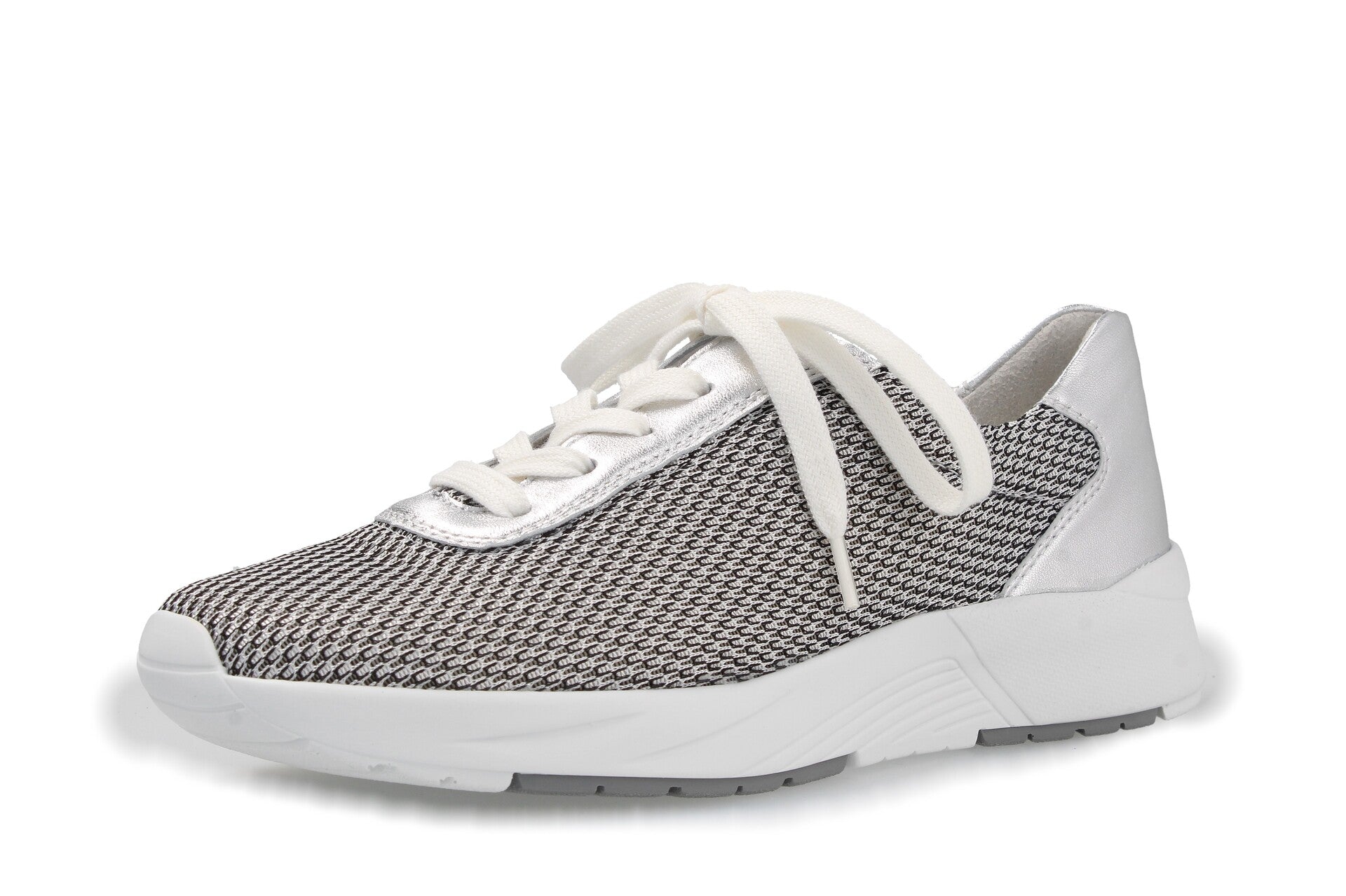 Siggi – schwarz/weiss./silber – Schnürschuh – S6015