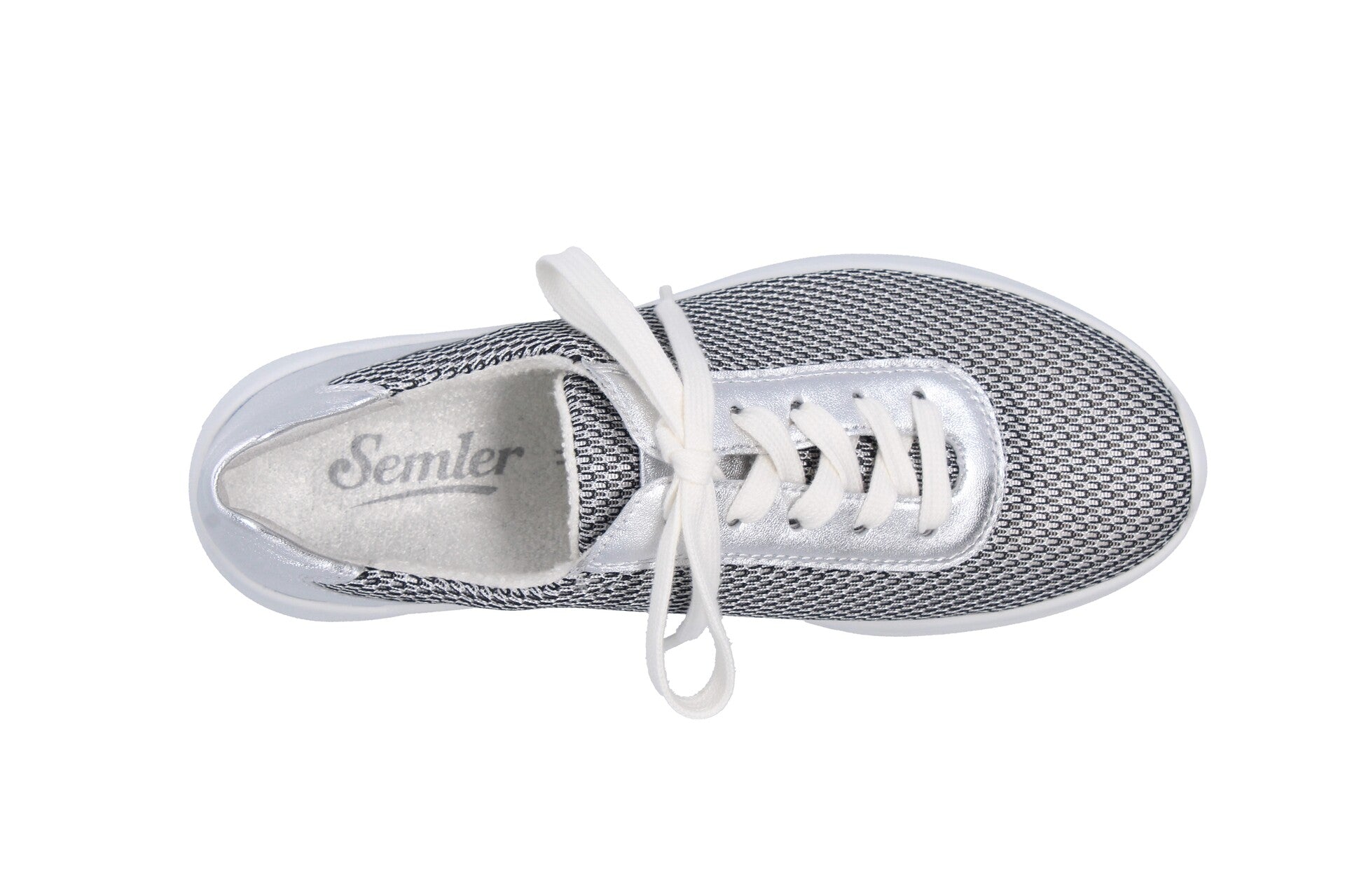 Siggi – schwarz/weiss./silber – Schnürschuh – S6015