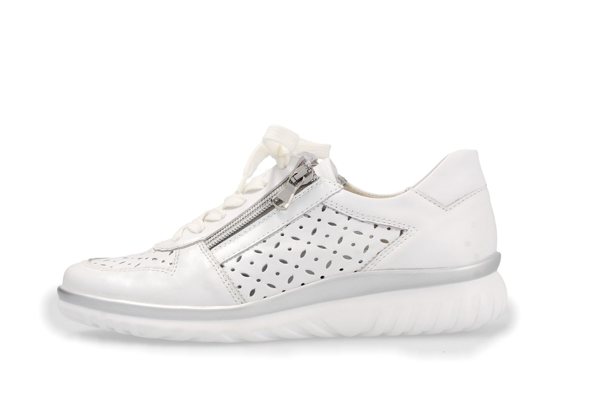 Lena – white/silver – lace-up shoe